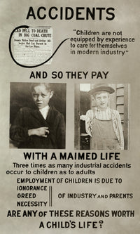 Anti-Child Labor Historical Poster Featuring Lewis Hine Photographs