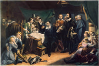 Mayflower Compact Engraving Print - The Pilgrims' Signing 1620