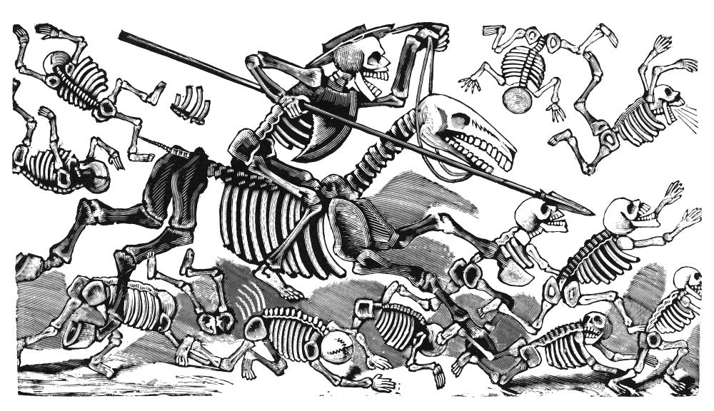 Don Quijote 'Calavera' Metal Engraving Fine Art Print by José Guadalupe Posada