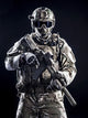 Special Forces Soldier with Rifle Fine Art Print by Oleg Zabielin