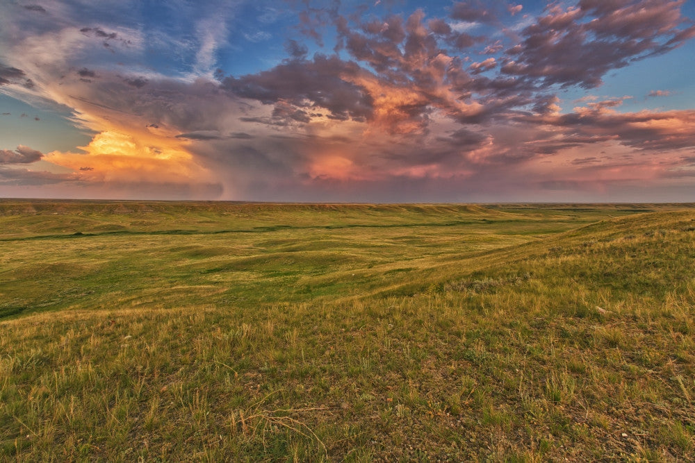 Passing Storm Over The Prairies Fine Art Print - Grasslands National Park, Saskatchewan