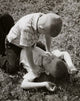 High Angle View of Two Boys Fighting Fine Art Print