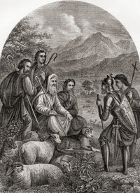 Christian and Hopeful Meet the Shepherds Fine Art Print by Ken Welsh