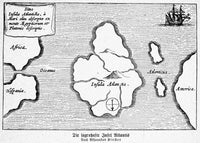 Map of Atlantis Fine Art Print from Athanasius Kircher's 'Mundus Subterraneus' (1678)