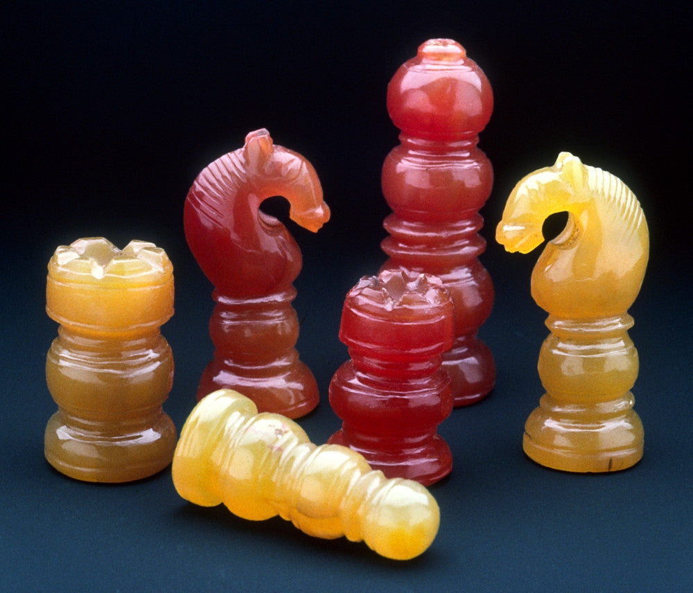 Indian Carved Stone Chess Pieces Fine Art Print by Granger Collection