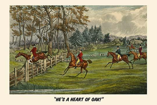 Jumping a Fence During the Fox Hunt Fine Art Print by Henry Alken