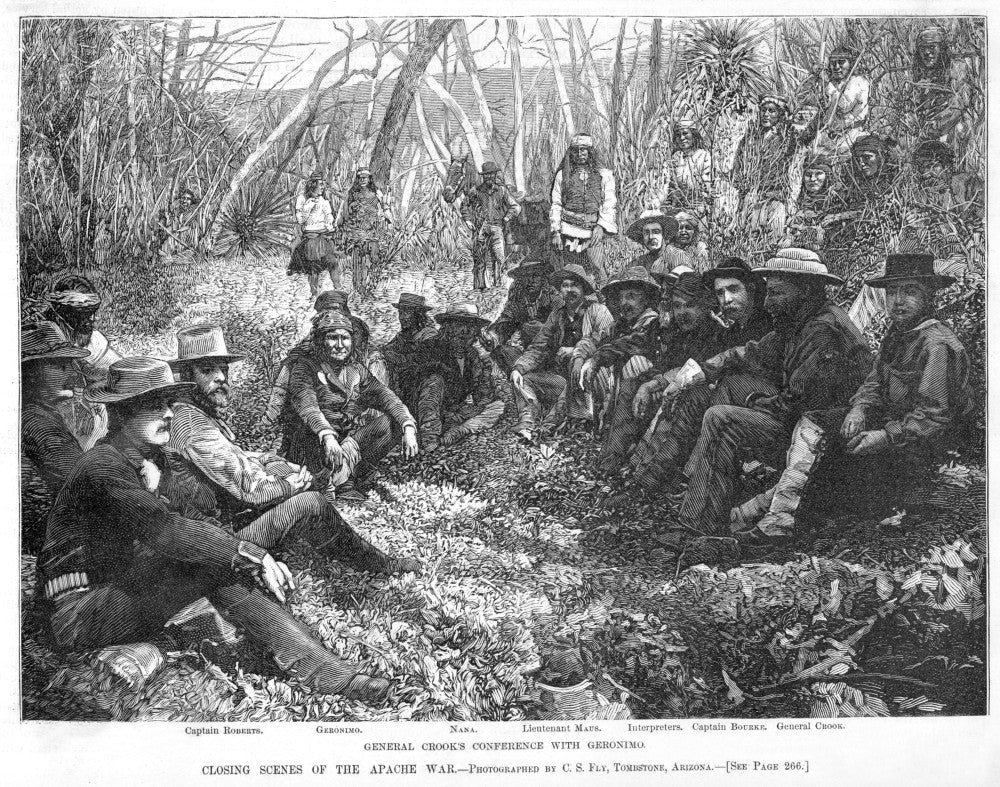 Geronimo and General George Crook Historical Fine Art Print - 1886