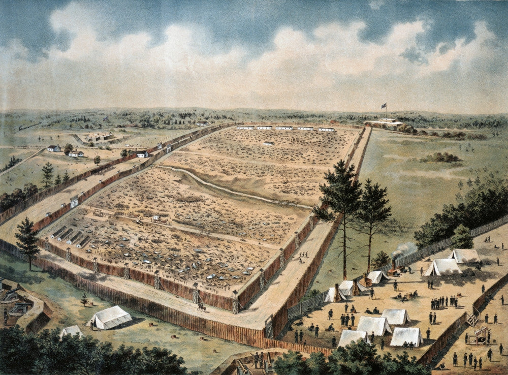 Bird's-Eye View of Andersonville Prison Fine Art Print - C1890