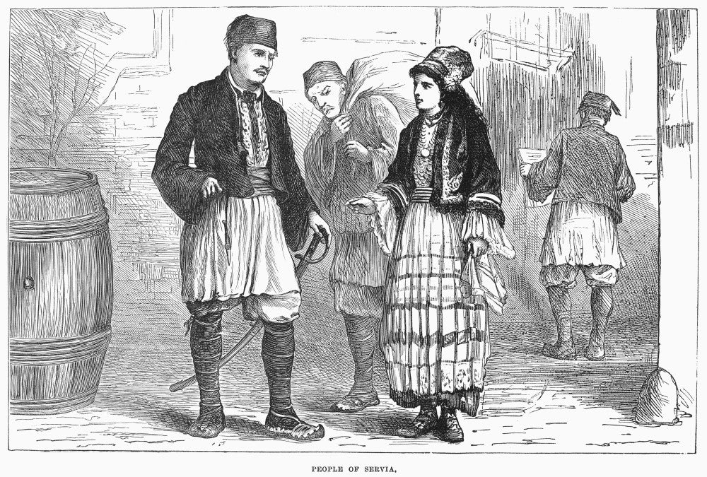 Serbia: Couple 1872 Wood Engraving Fine Art Print by Granger Collection