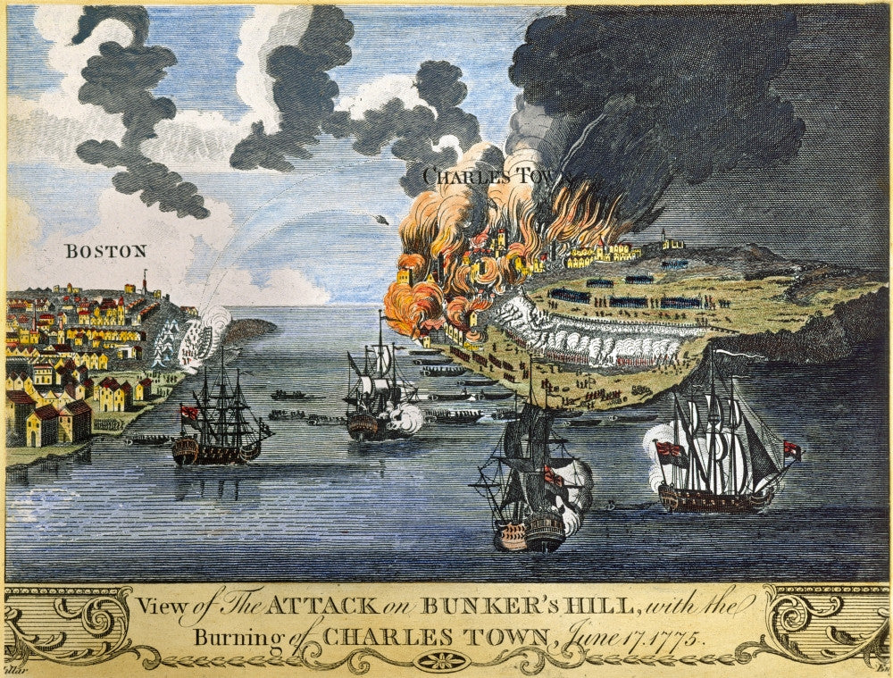 Battle of Bunker Hill 1775 Engraving Poster Print by Granger Collection