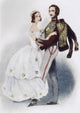 Victoria & Albert Waltzing Fine Art Print - English Lithograph c. 1845