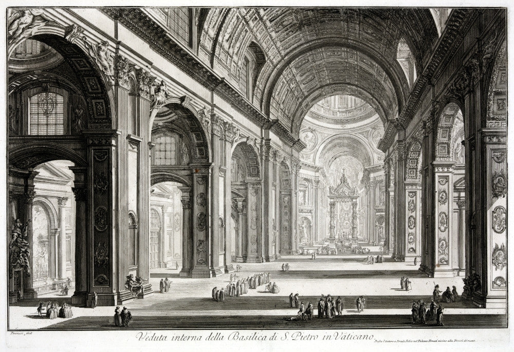 St. Peter's Basilica Etching Print by Giovanni Battista Piranesi