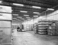 Worker Operating a Forklift in a Warehouse Fine Art Print