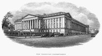 View of the U.S. Treasury Department Steel Engraving Print
