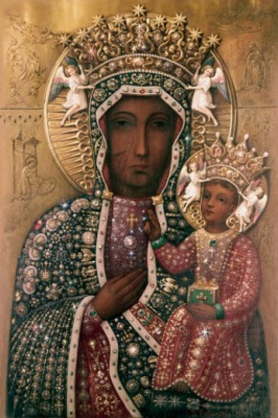 Black Madonna of Czestochowa Fine Art Poster Print - 8x10