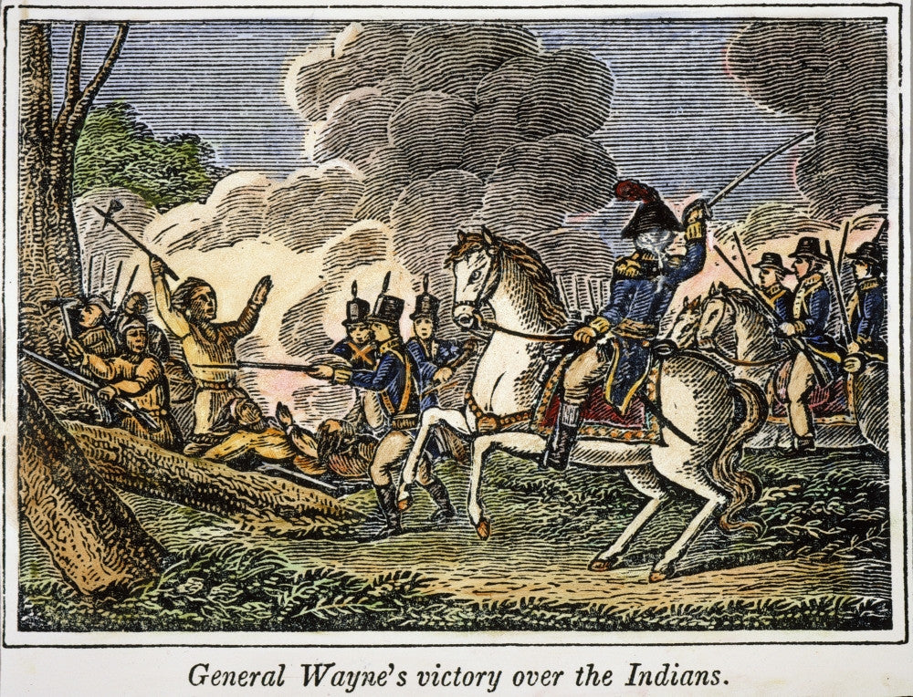Fallen Timbers Battle Fine Art Print - Wood Engraving, 1848
