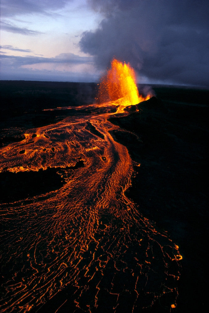 Hawaii Kilauea Volcano Eruption Aerial Photo Print by Joe Carini