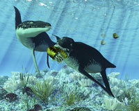 Liopleurodon Eating an Ammonite Fine Art Print - Jurassic Marine Life