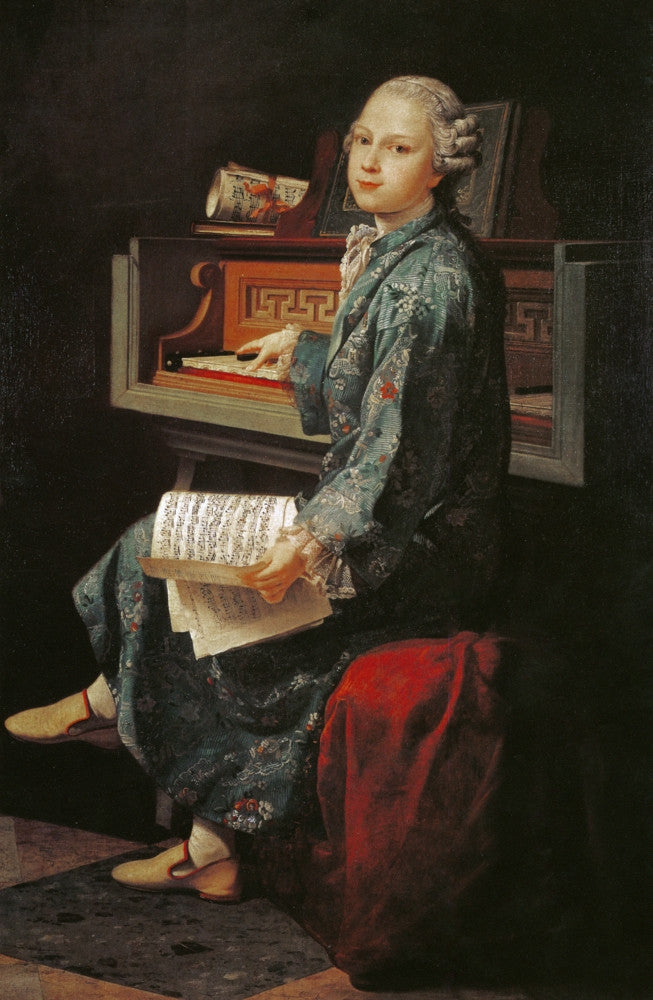 Young Mozart at the Harpsichord Fine Art Print by Joseph Siffred Duplessis