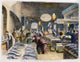 Fulton Fish Market Wood Engraving Fine Art Print, 1869