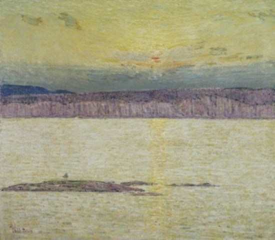 Sunset Ironbound Island Art Print by Frederick Childe Hassam - 1896