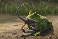 Beelzebufo Frog Eating Masiakasaurus Fine Art Print