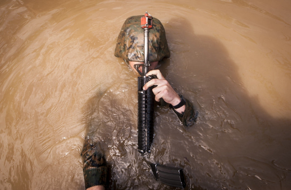 U.S. Marine Corps Candidate Navigating Combat Course Poster Print