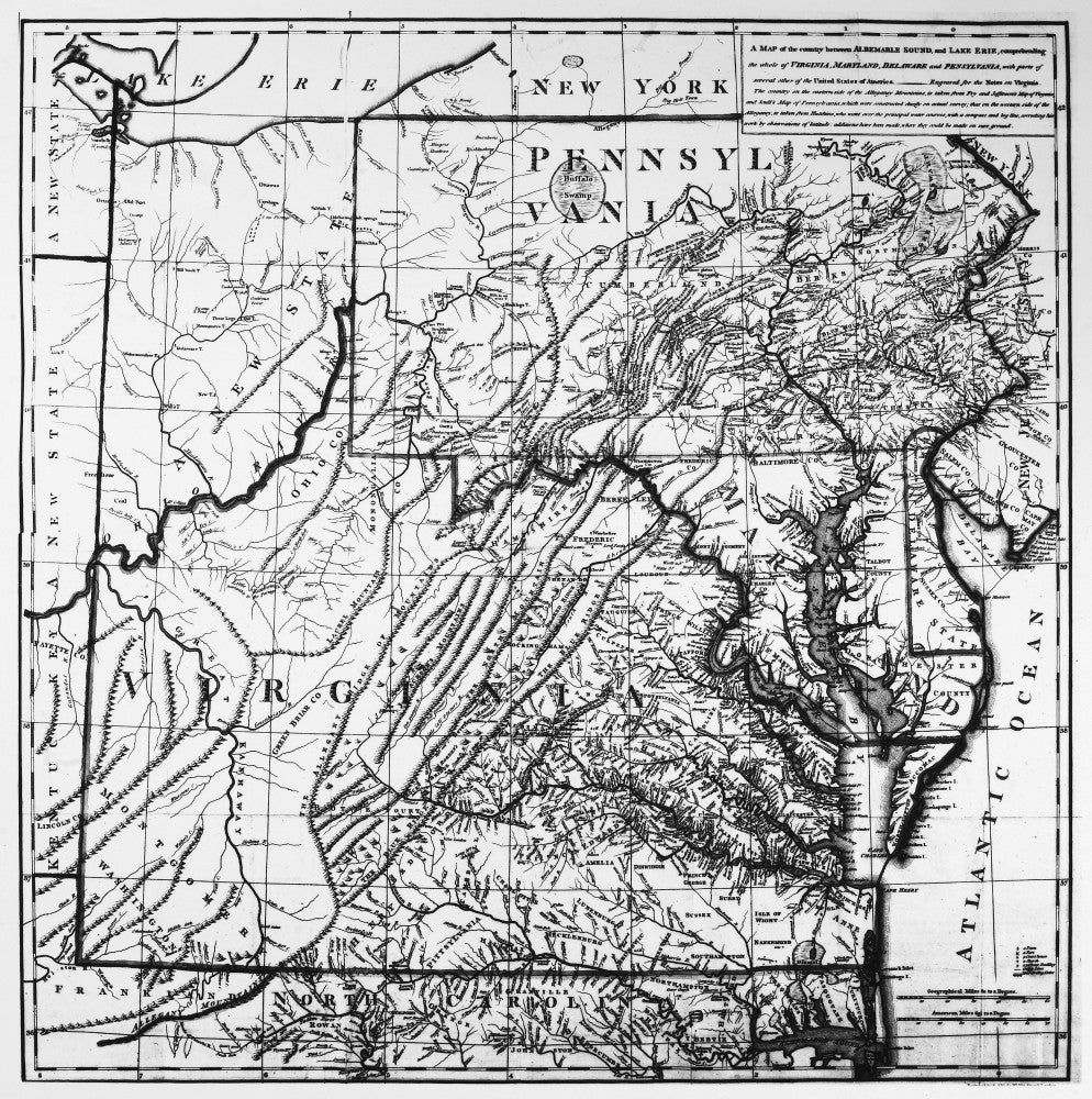 Virginia Map Fine Art Print - C1784 by Granger Collection