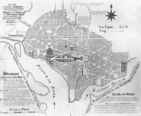 Washington D.C. Engraved Map Fine Art Print by Granger Collection