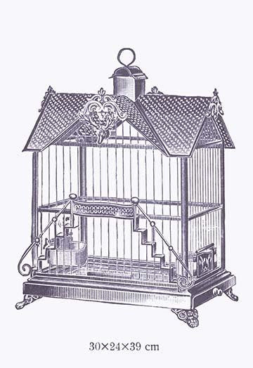 Ornamental Bird Cage Fine Art Print by Unknown Artist