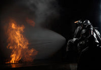 Firefighters Extinguishing Simulated Cargo Fire at RAF Mildenhall Fine Art Print by Stocktrek Images