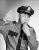 Police Officer Whistle Stop Gesture Fine Art Print