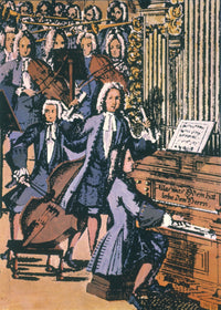 Johann Sebastian Bach Conducting a Chamber Orchestra - Fine Art Print