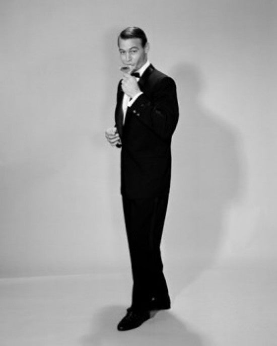 Studio Portrait of a Mid Adult Man Drinking Martini Fine Art Print