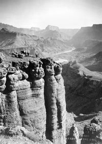 Grand Canyon Fine Art Print - Man and Donkey on Tanner Ledge by Kolb Brothers