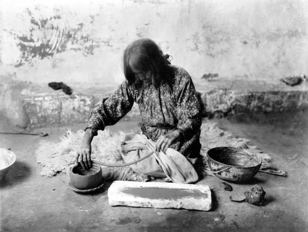 Zuni Potter Fine Art Print by Edward Curtis - C1903