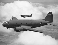 Curtis Commando C-46 & P-40F Warhawk Fine Art Print - 1942
