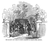 Queen Victoria and Prince Albert Arriving at Blair Atholl Church, 1844 Engraving Print by Granger Collection