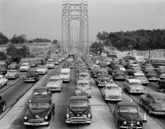 USA New York Heavy Traffic at George Washington Bridge Poster Print