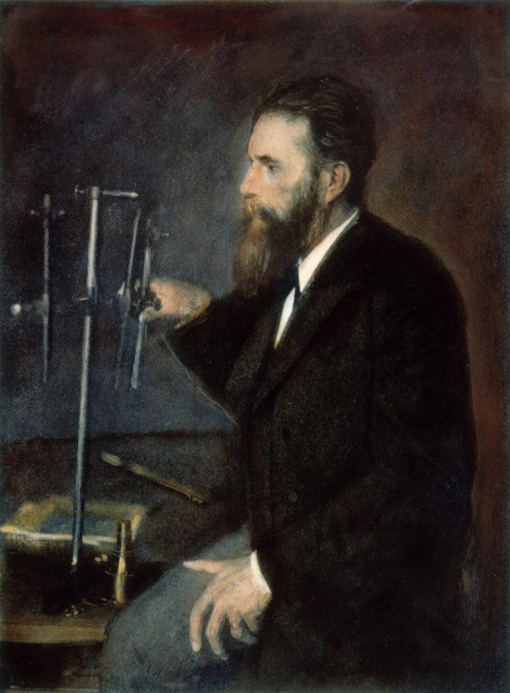 W.C. Roentgen Fine Art Print - German Physicist Oil Overlay