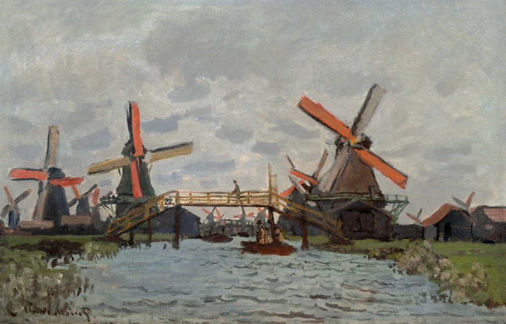Mills at Westzijderveld by Claude Monet - Fine Art Print