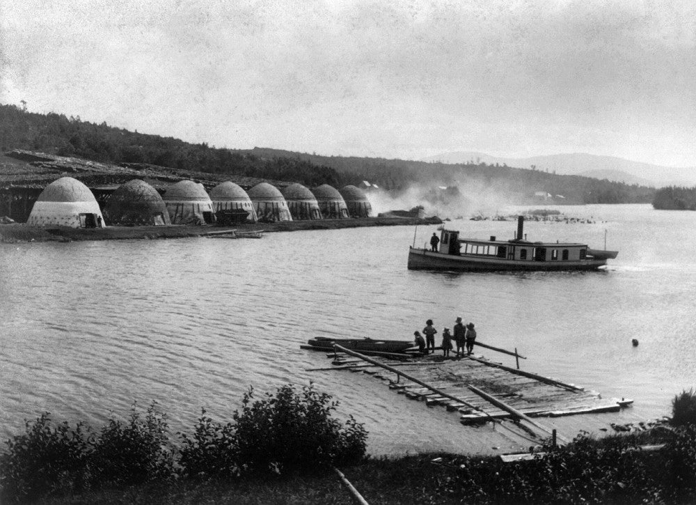 Chateaugay Lake Fine Art Print - Steamerboat at Charcoal Kilns
