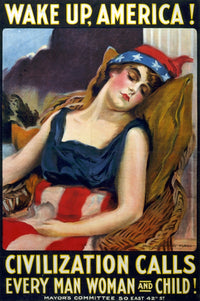 WWI 'Wake Up America' 1917 Fine Art Print by Science Source