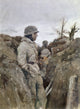 Eastern Front World War II Fine Art Print - German Soldier in Trench by A. Hierl
