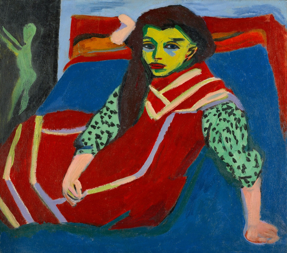 Seated Girl Fine Art Print by Ernst Ludwig Kirchner - 1915