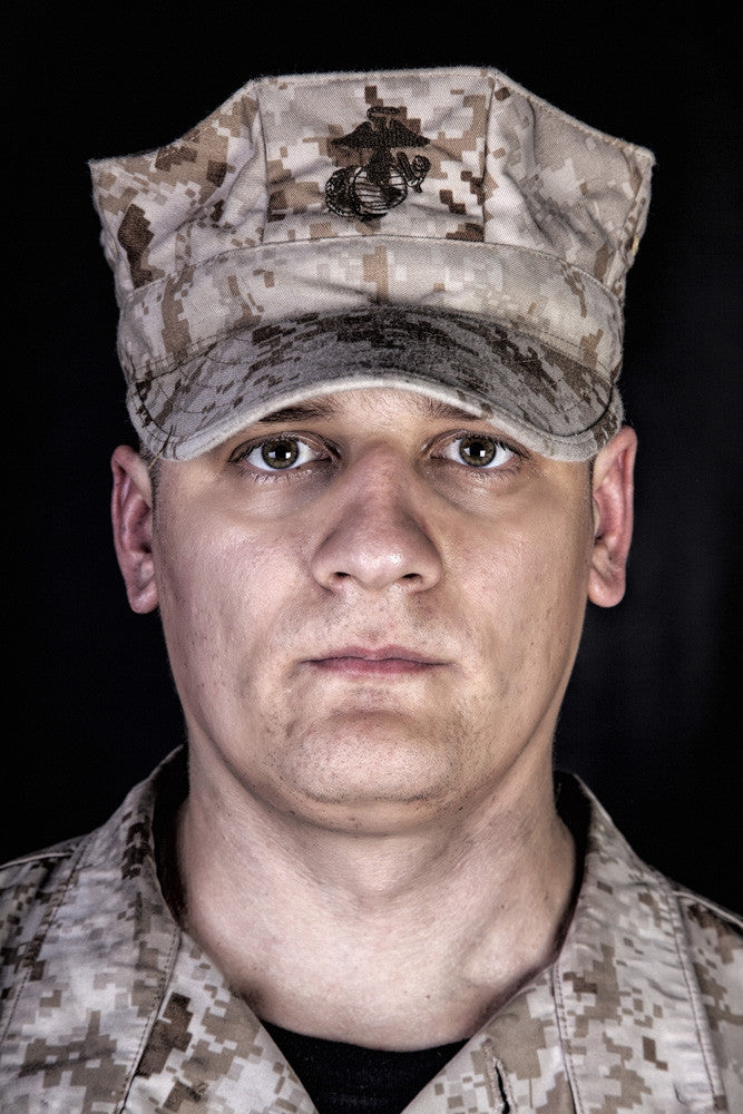 U.S. Marine Close-Up Portrait Fine Art Print by Oleg Zabielin