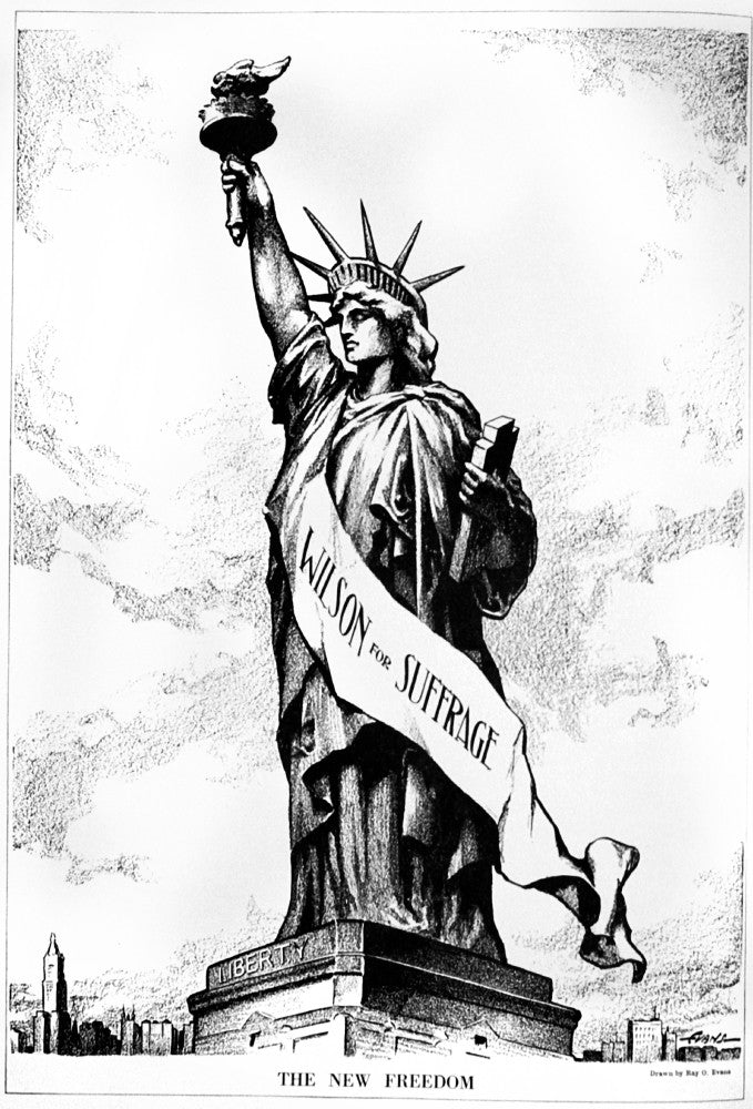 The New Freedom Women's Rights Cartoon Print - 1915