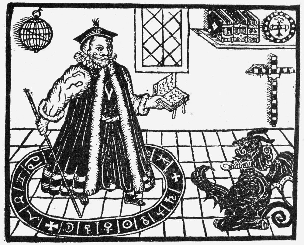Faustus & Mephistopheles Woodcut Print from 1631 Edition | Posterazzi
