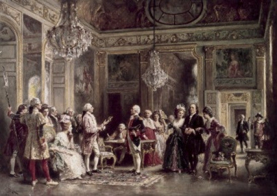 John Paul Jones and Benjamin Franklin at Louis XVI's Court Fine Art Print by Jean Leon Gerome Ferris
