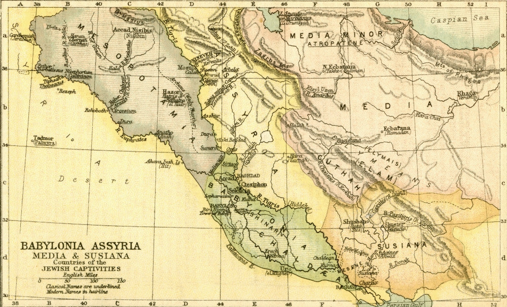 Map of Babylon, Assyria, Media, and Susiana Fine Art Print by Ken Welsh